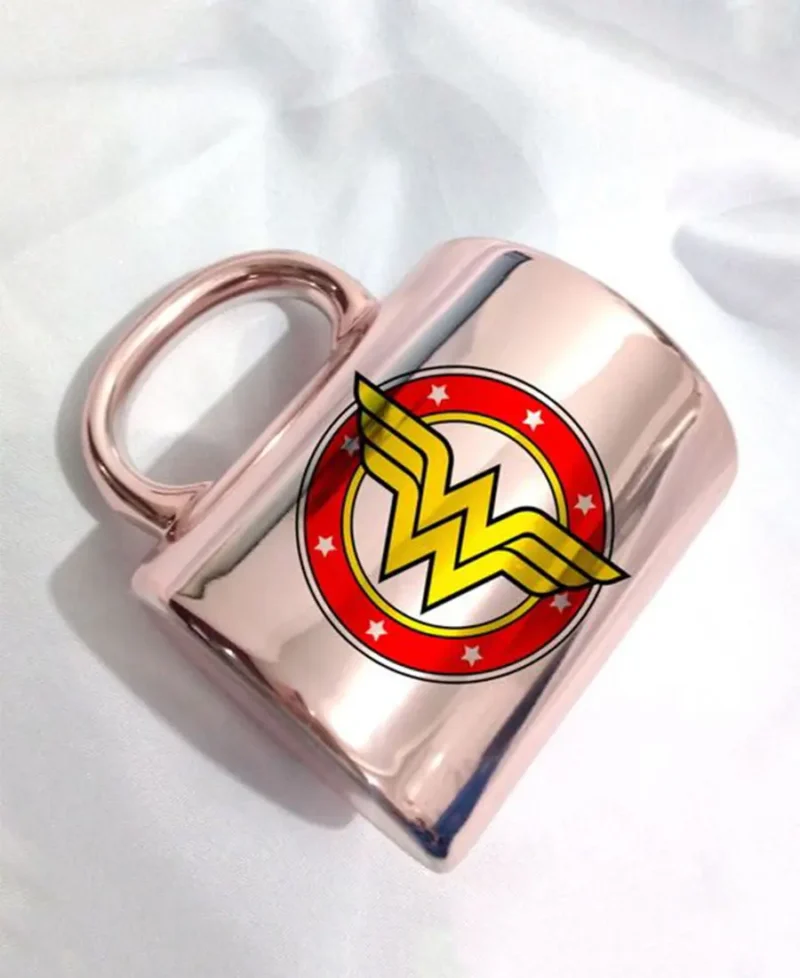 Taza Personalizada Espejo Color Rosa Temática Wonder Woman - Imagen 3