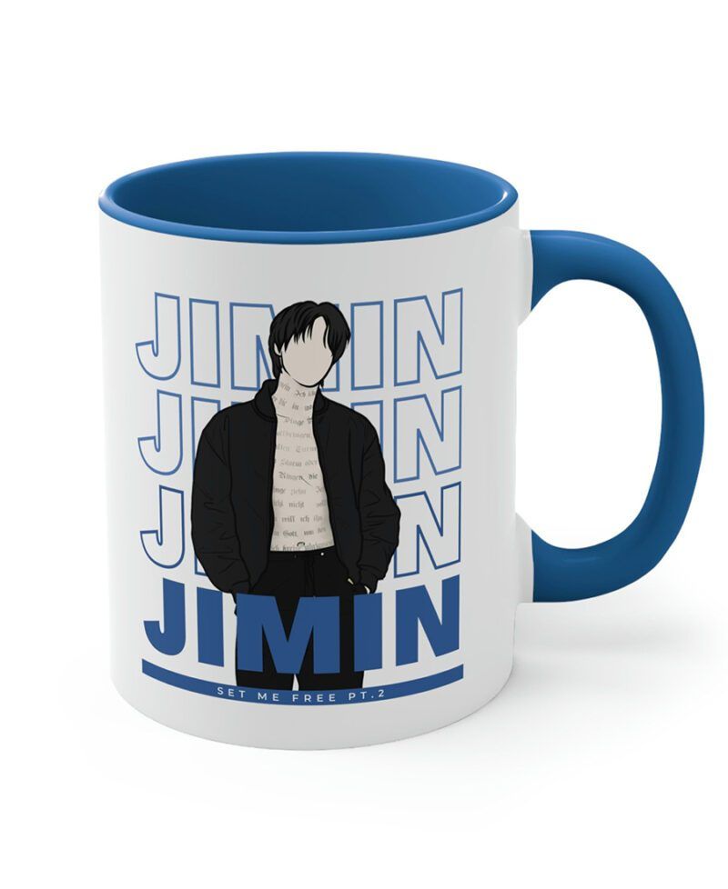 Taza Personalizada Interior de Color Azul Jimin BTS