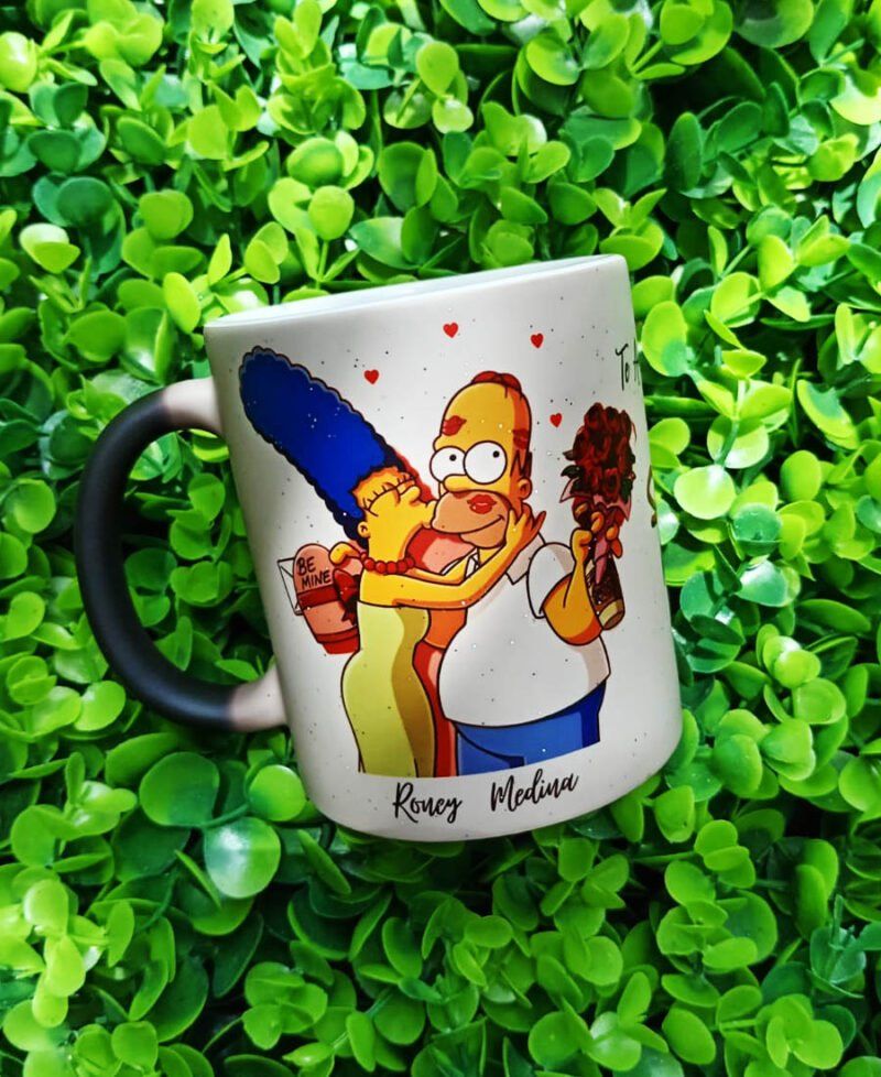 Taza Mágica Glitter Personalizada Temática: Los Simpson