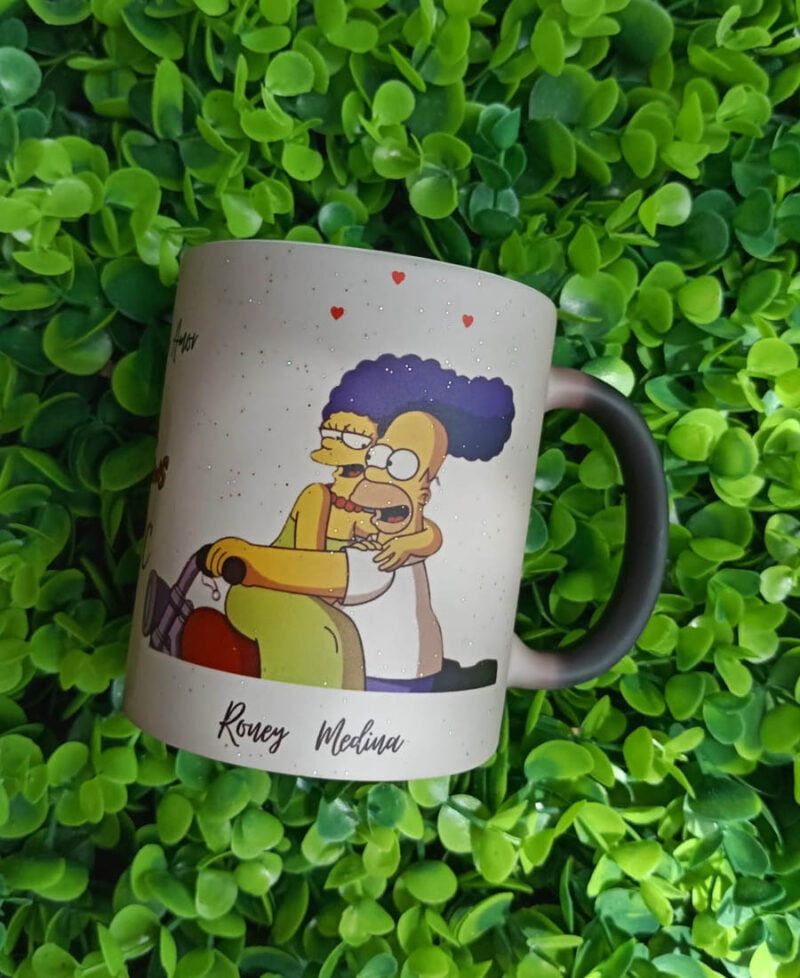 Taza Mágica Glitter Personalizada Temática: Los Simpson - Imagen 2