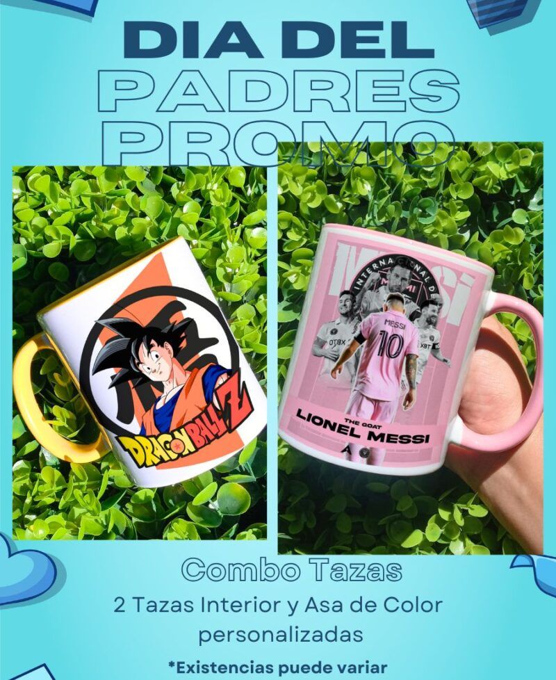 Combo #7 Dia Del Padre Tazas Interior y Asa De Color