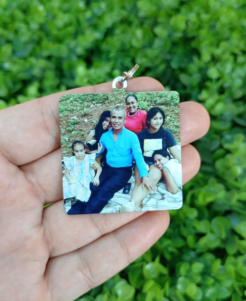 Llavero Cuadrado Personalizado Familia