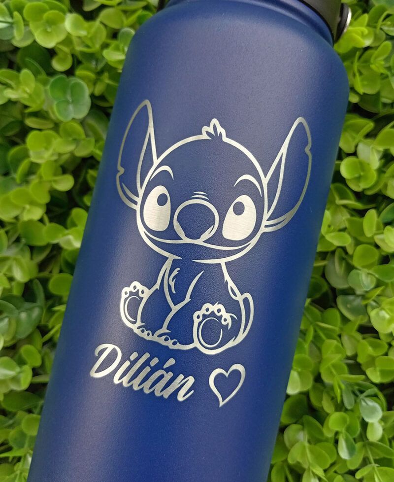 Botella Deportiva Personalizada Stich Con Grabado Laser - Imagen 3