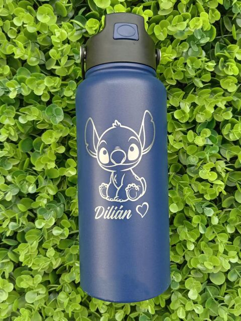 Botella De Acero Hydraflow Personalizada Stich Con Grabado Laser