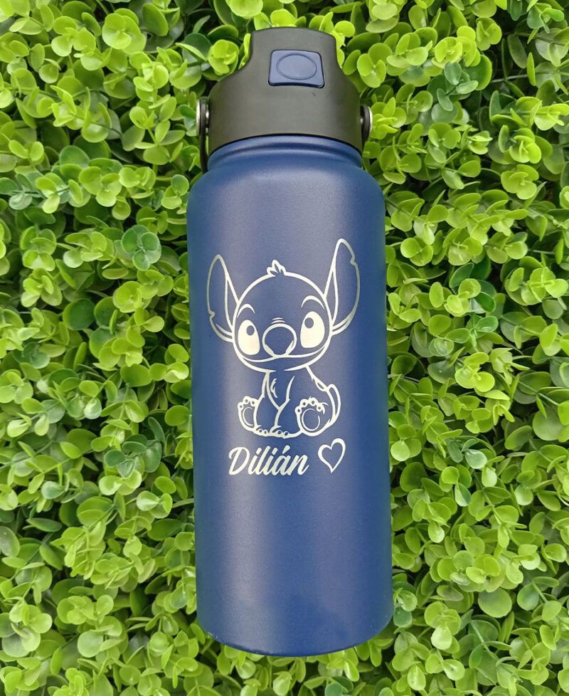 Botella De Acero Hydraflow Personalizada Stich Con Grabado Laser