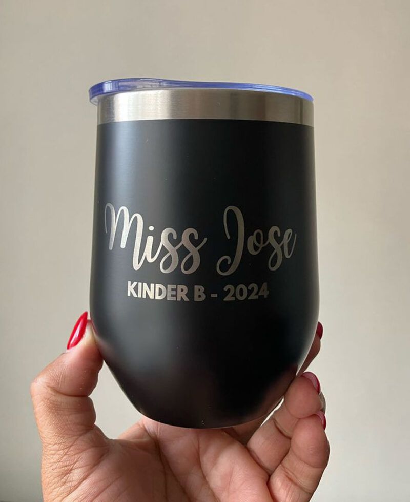 Vaso Vinero De Acero Personalizado Con Nombre Grabado Laser
