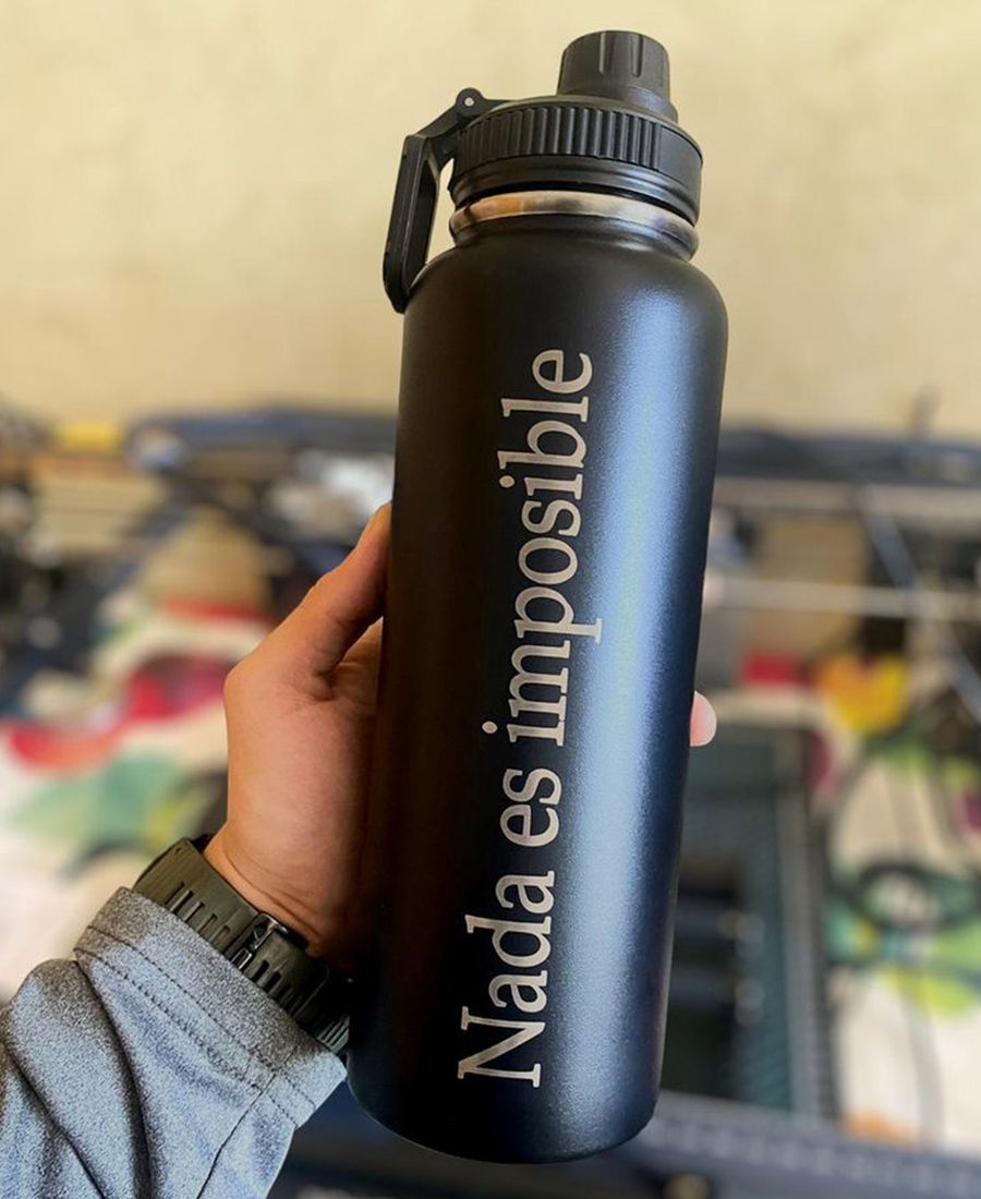 Botella Deportiva De Acero Personalizada En Grabado Laser