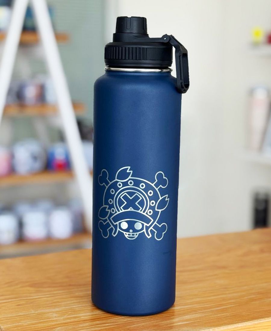 Botella Deportiva De Acero Personalizada Logo One Peace En Grabado Laser