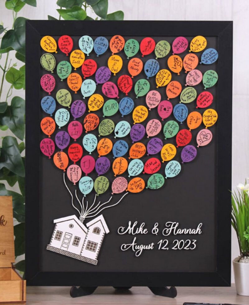 Figuras Para Libro De Visitas De Boda De Up En Mdf - Imagen 4