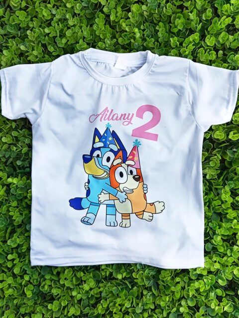 Camisa Blanca De Niño Personalizada Bluey